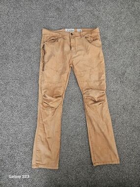 A.LAB Brown Utility Pants Mens 40x32 Straight Leg Workwear Zip Pocket